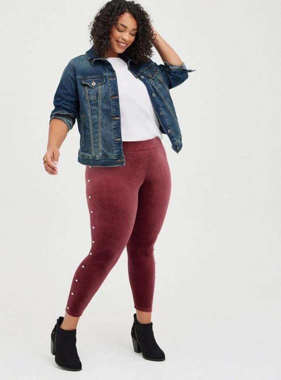 Torrid Purple Velvet Platinum Pearl Sided Leggings NEW Women's 1X
